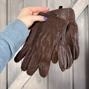 Wrangler 100% Goatskin Brown Leather Gloves
